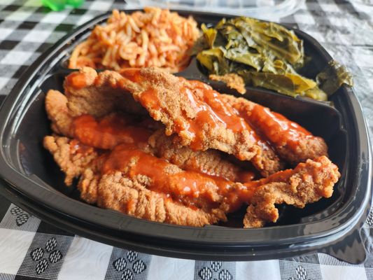 Catfish, Spaghetti, Collards