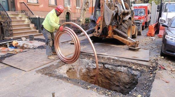 New 2" combined water main