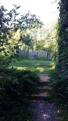 Back pathway leading to the pond