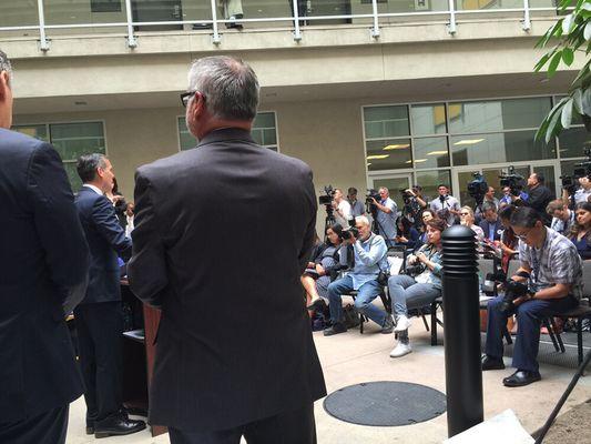 Live Sound on-location available for any need. Here we are providing sound for Mayor Garcetti's press conference.