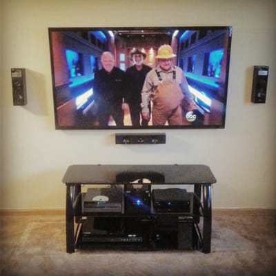 Living Room Solution -Professionally mounted television  -5.1 Surround Sound Installation