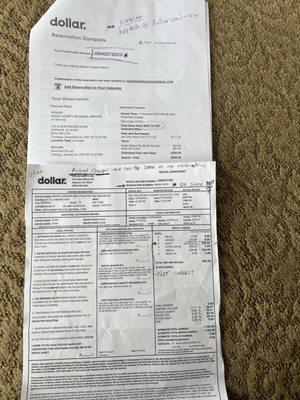 Reservation price vs actual contract at pick up