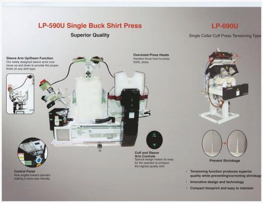 LP590U-Single Buck Shirt Press
 LP690U-Single Collar Cuff Press-Tensionning Type