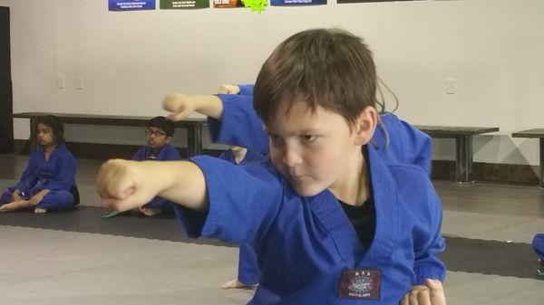 Extreme focus in our ASK [After School Karate] Class!