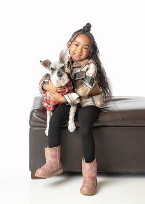 Little girl with her dog