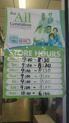 Store hours