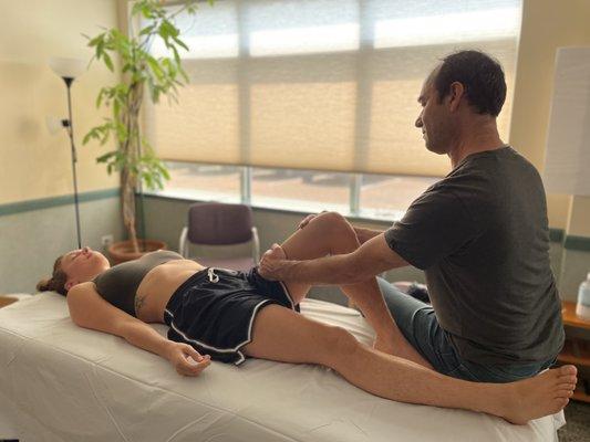 Myofascial release and Rolfing are great for reducing pain and helping to move and walk better.