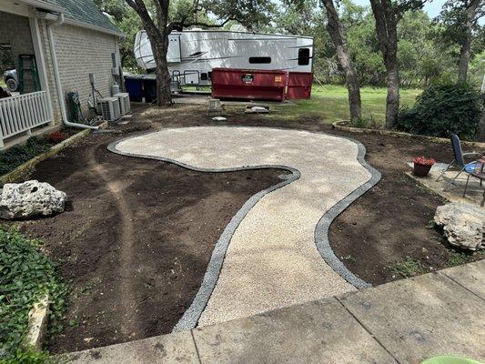 Custom natural fire pit.