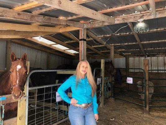 Shelby Williams, owner of Texas Equine Education & Horsemanship with a few of her equine friends.