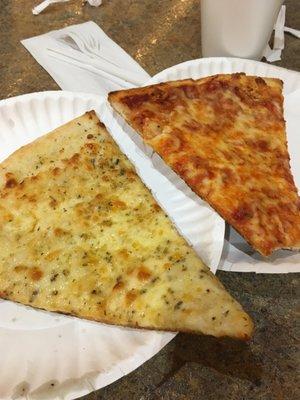 Garlic Slice Cheese Slice...the pizza hasn't changed much over the years. Yum