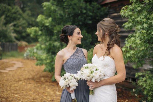 Bride and Maid of Honor hair by Alicia