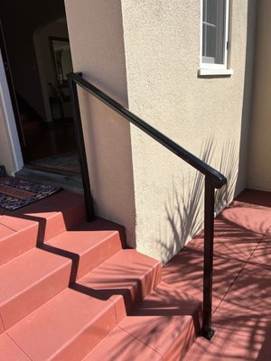 New handrail had a minor imperfection, which Tommy identified and corrected before installation.