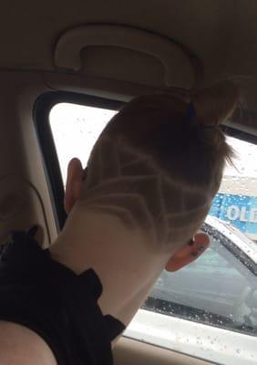 My under-cut design came out great.  (Its hard to take a good picture of the back of your head)