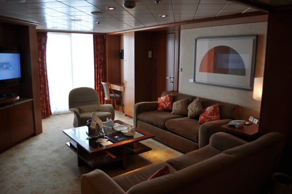 This is the view of a suite room on the Celebrity Summit cruise ship....