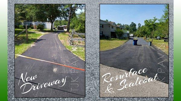 New Driveway and Resurface and Sealcoat Jacksonville, FL