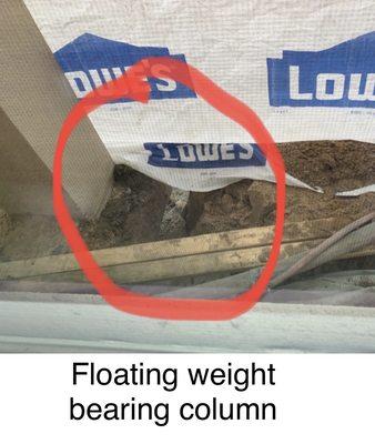 Floating weight-bearing column