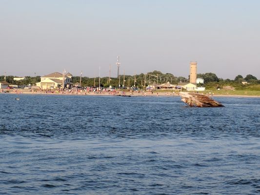 Sunken concrete ship