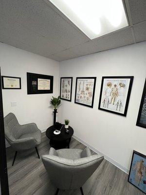 Initial Consultation Area, this is where we sit down and go through a full and thorough history.