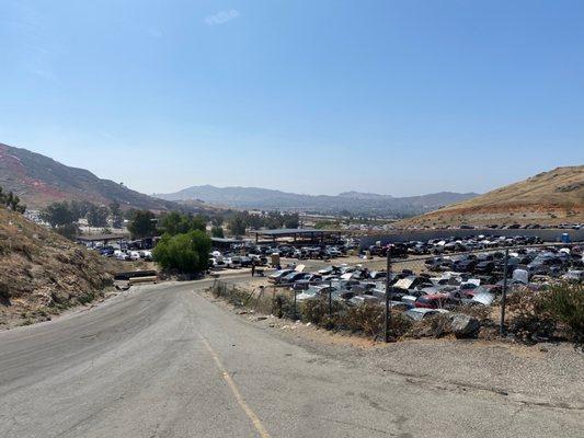 View from the second level. There's a third level of cars. It's steeper than it looks.