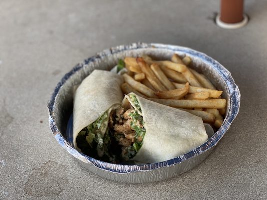 Chicken Caesar Wrap w/fries