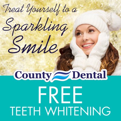 Why not give yourself the gift of a brighter smile for the new year? A Teeth Whitening at County Dental is the answer.