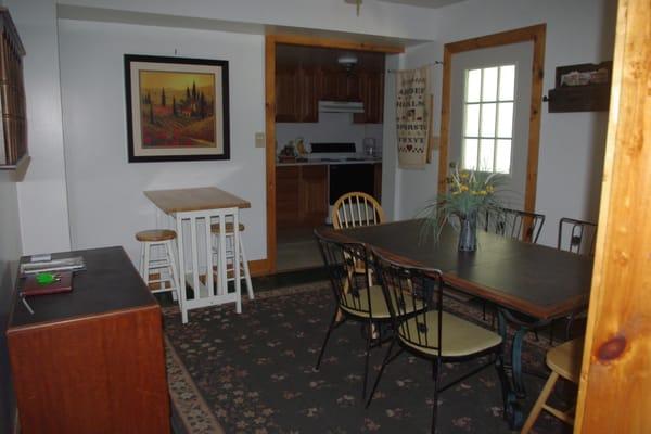 The dining room in the three bedroom suite.