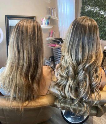 Before + after hair extensions