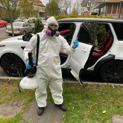 Sanitizing & Disinfecting the owners Vehicle that owns 50% of all the Rumba Cubanas in N.J