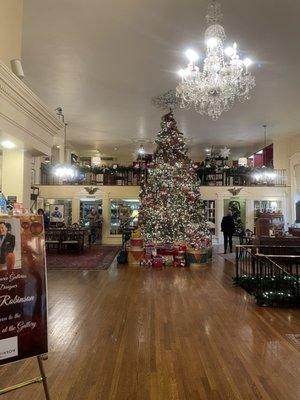 Inside - decorated for the holiday season