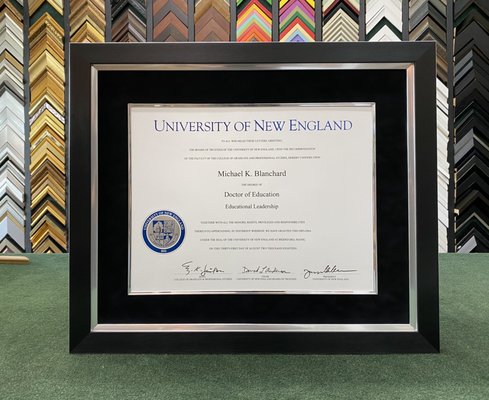 Executive professional framing. Black with silver