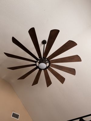 65" Minka Aire Windmolen Textured Coal LED Wet Rated Smart Ceiling Fan. So nice and quiet!