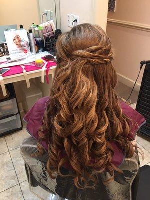 Bride's highlights, cut, extensions and updo by Mellissa