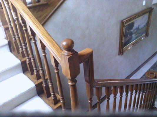 Refinished stairway banister