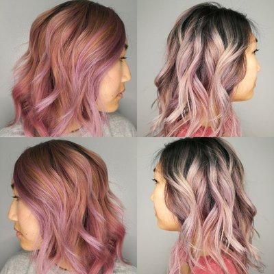 From Rose gold to a variety of pastel tones with a rooty look.