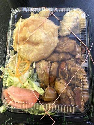 chicken teriyaki and tempura bento