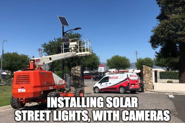 Local project in San Jose, Ca. where we installed street lights in an area with no available power, then augmented the lights cameras.