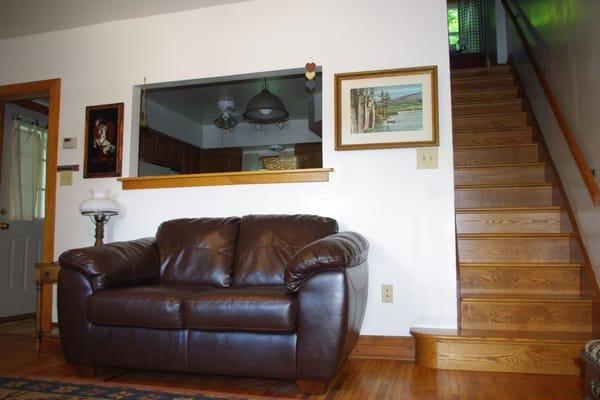 Another view of the living room in the two bedroom suite.