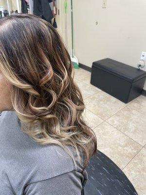 Highlights color hair cut