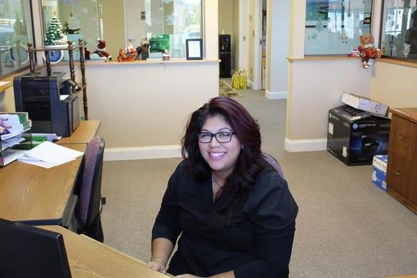 This is the receptionist Karla. She verifies insurance as well as makes appointments.