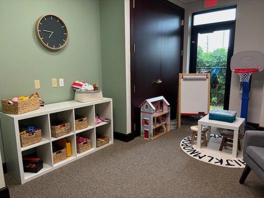 One of our therapeutic playrooms where children work with a play therapist.