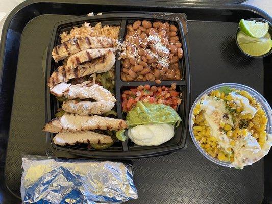 Chicken Fajitas/ Mexican Street Corn