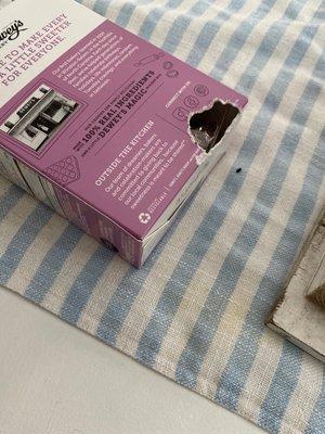 Mouse problem-box left on table.