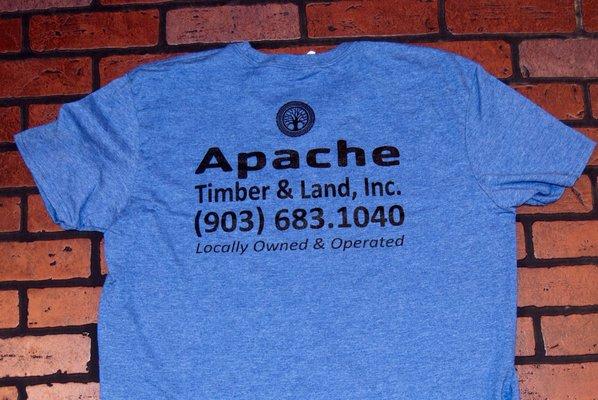 Apache Tree Servce printed on Next Level, one color