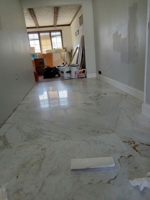 Polishing marble floor