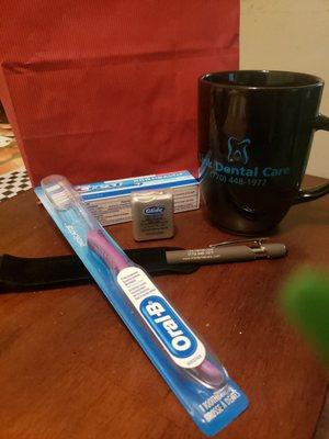 Gift Bag from Link Dental.