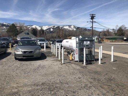 Saturday, April 13, 2019: used cars for sale and propane pump.