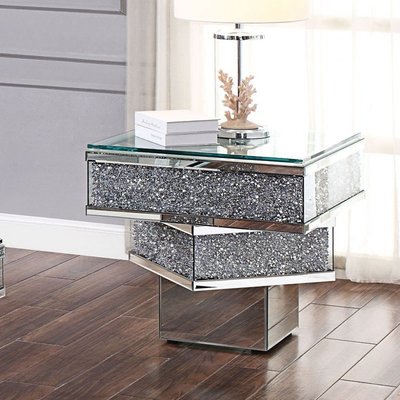 Mirrored end table