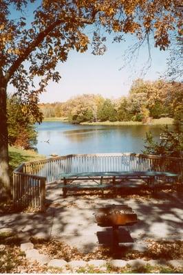 This beautiful view is looking out over the lake from the conservation center deck.