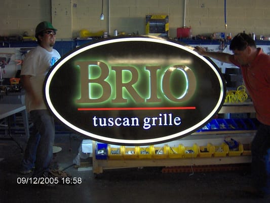 BRIO Box Sign with dimensional  Push Through Lettering