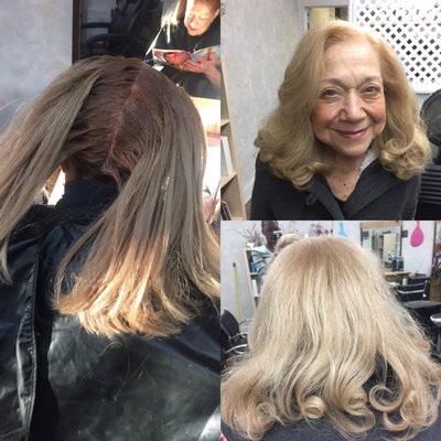 Root Retouch & Blowout and Curl
 Hair By Virginia